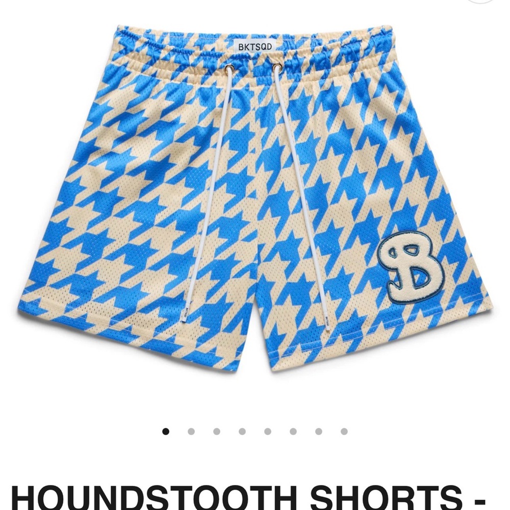 Adult small Blue and White Houndstooth‎ Shorts